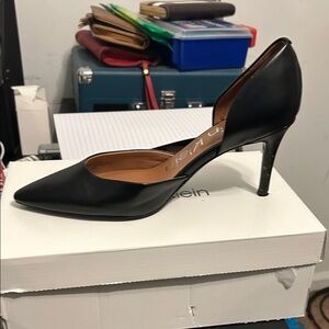 Calvin Klein Black Pointed Toe Heels